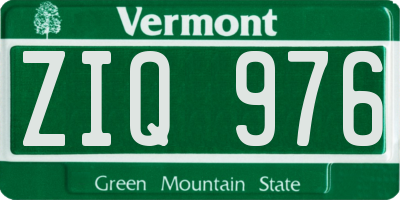 VT license plate ZIQ976