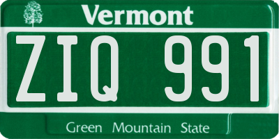VT license plate ZIQ991