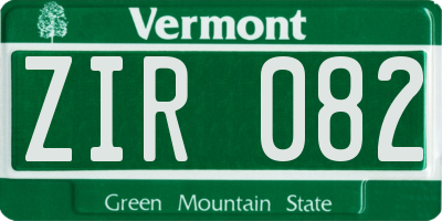 VT license plate ZIR082