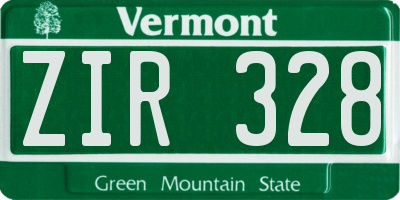 VT license plate ZIR328