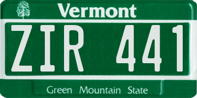 VT license plate ZIR441