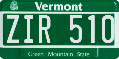 VT license plate ZIR510