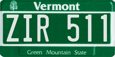 VT license plate ZIR511