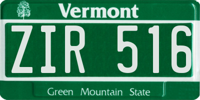 VT license plate ZIR516