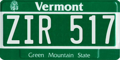 VT license plate ZIR517