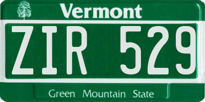 VT license plate ZIR529