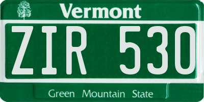 VT license plate ZIR530