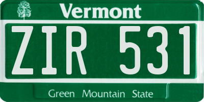 VT license plate ZIR531