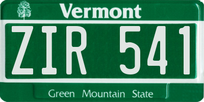 VT license plate ZIR541