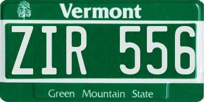 VT license plate ZIR556