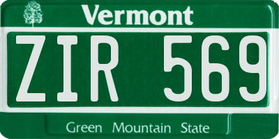 VT license plate ZIR569