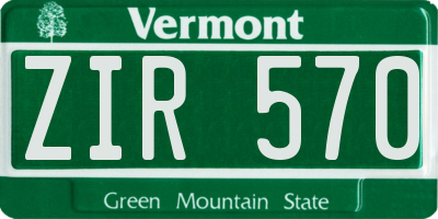 VT license plate ZIR570