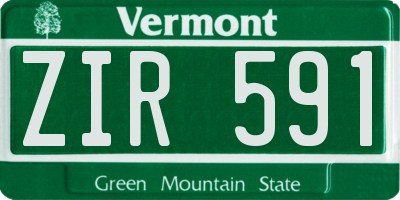 VT license plate ZIR591