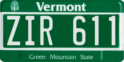 VT license plate ZIR611
