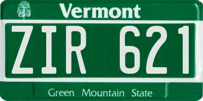 VT license plate ZIR621