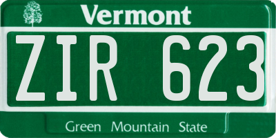 VT license plate ZIR623