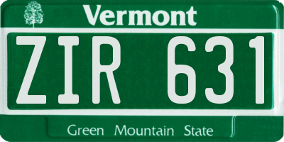 VT license plate ZIR631