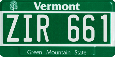 VT license plate ZIR661
