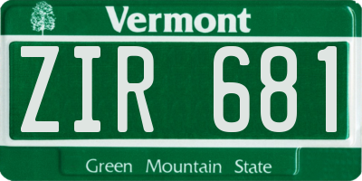 VT license plate ZIR681