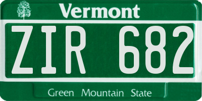 VT license plate ZIR682