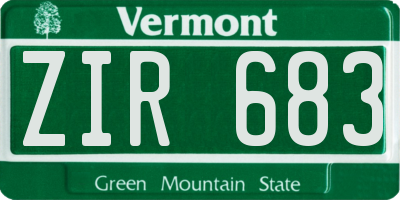 VT license plate ZIR683