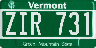 VT license plate ZIR731