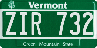 VT license plate ZIR732