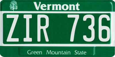 VT license plate ZIR736