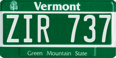 VT license plate ZIR737