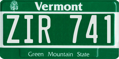 VT license plate ZIR741