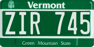 VT license plate ZIR745