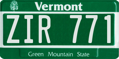 VT license plate ZIR771