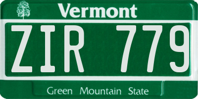 VT license plate ZIR779