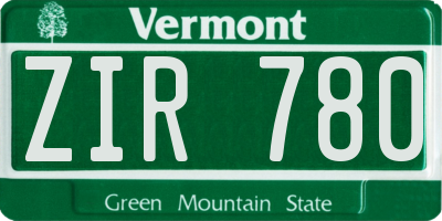 VT license plate ZIR780