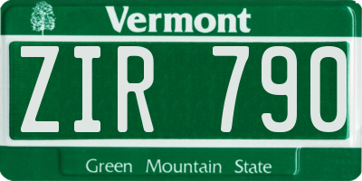 VT license plate ZIR790