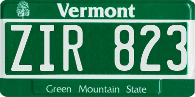 VT license plate ZIR823