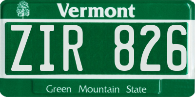 VT license plate ZIR826