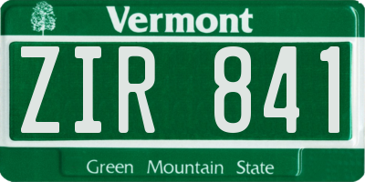 VT license plate ZIR841