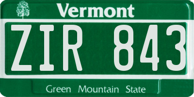 VT license plate ZIR843