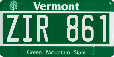 VT license plate ZIR861