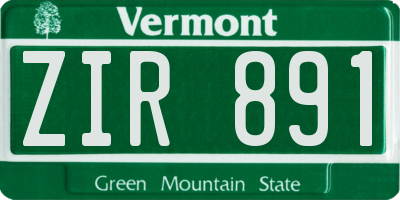 VT license plate ZIR891