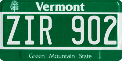 VT license plate ZIR902