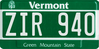 VT license plate ZIR940