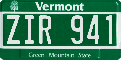 VT license plate ZIR941