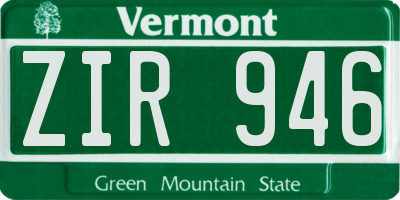 VT license plate ZIR946