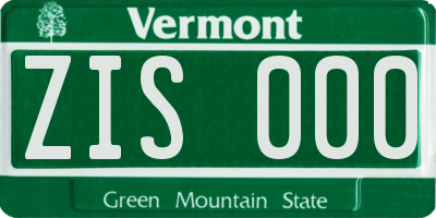 VT license plate ZIS000