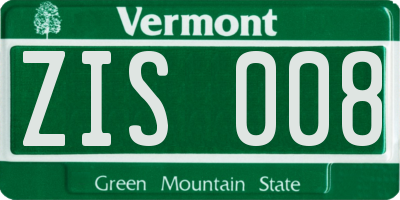 VT license plate ZIS008