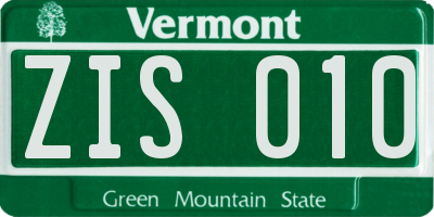 VT license plate ZIS010