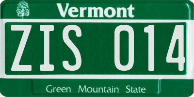 VT license plate ZIS014