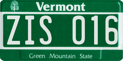 VT license plate ZIS016